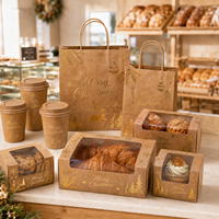 Boîte de Noël pour pâtisserie, motif écossais buffle, rennes, en kraft, personnalisée avec fenêtre pour biscuits, gâteaux, desserts, vente en gros pour les fêtes
