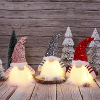 Gnome de Noël Lumineux Sans Visage, Décoration Joyeux Noël, Cadeau de Noël, Ornement, Fournitures de Fêtes Navidad Noel