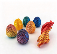 Jouet anti-stress en forme d'œuf de dragon multicolore imprimé en 3D de 7,4 cm, télescopique, extensible en PLA, décoration de bureau sensorielle