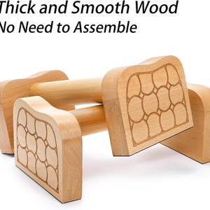 Barras de flexiones de madera de arce macizo, equipo de fitness para ejercicio en interiores, diseño duradero, uso unisex para adultos - Product Image 4