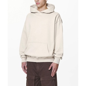 Oem French Terry 550gsm Hoddie Pullover Logo de broderie personnalisé 500 Gsm Heavyweight 100% Cotton Heavy Oversized Sweat à capuche pour hommes - Product Image 3