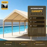 Abri de voiture avec structure en acier renforcé, protection solaire, base à fixer par boulons, logo personnalisé, patio, jardin