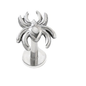 Spider Labret Stud | 316L Stainless Steel Hypoallergenic Body <b>Piercing</b> <b>Earring</b> Trendy Jewelry for Men - Product Image 1