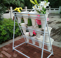 Support d'étagère de pot de fleur en fer métallique détachable à 3 niveaux pour fleurs et plantes d'intérieur