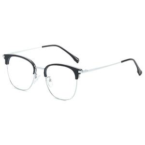 31139 Gafas refinadas de media montura para hombre, montura rectangular, lentes de PC, protección contra la luz azul, lentes reemplazables, origen Taizhou - Product Image 2