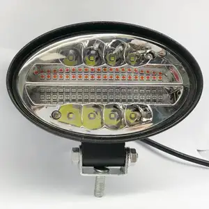 Luz de led estroboscópica piscante âmbar, 144w, branco + âmbar, led, trabalho 12v/24v, para moto, farol de carro