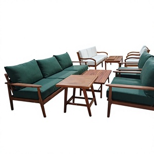 Ensemble de salle à manger d'extérieur 4/6/8 places, table et chaises en bois/aluminium, OEM ODM, résistant aux intempéries, meubles de patio pour jardin, hôtel, villa - Product Image 3