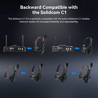 Système de casque d'intercom sans fil Hollyland Solidcom C1 Pro 6 ensembles, microphone cravate, réduction de bruit ENC, équipe de 6 personnes