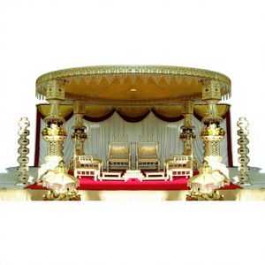 Portable Traditional Fiber Ganesha Pillar Mandap Wedding Party Decorations Indian Style <b>Backdrop</b> Panel Chair Ganesh Sculpture UK - Product Image 1