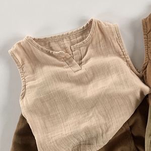 Nuova estate <span class=keywords><strong>canottiera</strong></span> da ragazzo sottile traspirante per bambini t-shirt senza maniche in cotone vestiti per neonati - Product Image 6