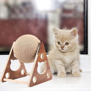 Venta al por mayor de fábrica de bolas rascadoras de madera para gatos, postes rascadores para gatos, estructuras de escalada para gatos y juguetes duraderos para gatos. - Product Image 1