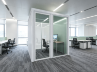 Cloison en verre préfabriquée moderne avec porte pour bureau et salle de sport, design modulaire, simple/double couche, absorption acoustique
