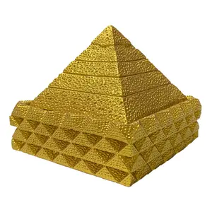 Pirámide de meditación de cobre con logotipo personalizado, pirámide de cobre dorado