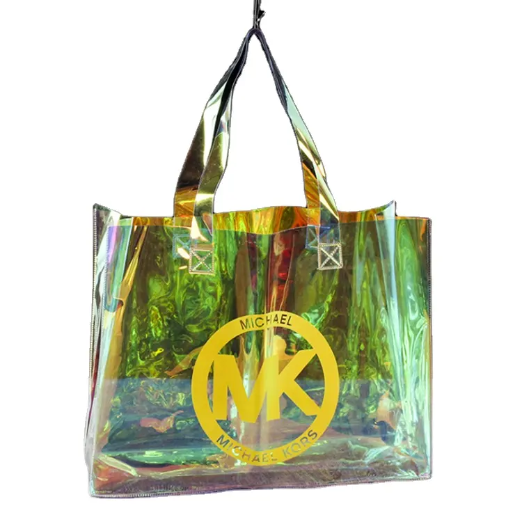 Fashion Sports Hologram PVC Tote Bag Clear Laser Handbag Transparent Holographic Iridescent Shopping Bags
