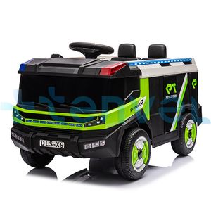 2024 más nuevo al por mayor niños policía eléctrica camión de bomberos Control remoto niños coche de bomberos juguete 12V bebé paseo en coche - Product Image 2