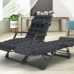 Adjustable Folding Steel Oxford Cloth Lounge Chair Dual-purpose Chair Foldable Bed With Soft Cushion