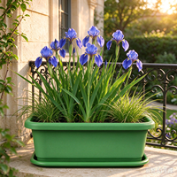 Grand pot à fleurs carré épais et durable, style minimaliste moderne Japandi, en plastique, 16,97 L, pour la maison, le jardin, le balcon, la plantation de légumes en intérieur
