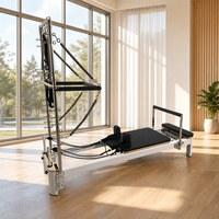 Tour de Pilates Reformer QT en alliage d'aluminium, 6 ressorts réglables, pour usage commercial en studio, garantie 3 ans, coffret en bois