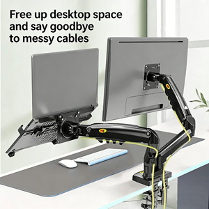 <span class=keywords><strong>Soporte</strong></span> para Laptop NB F160 Negro para Dos Monitores, 2 en 1, <span class=keywords><strong>Soporte</strong></span> de Escritorio para Dos Pantallas, Giratorio, Telescópico, Ajustable en Altura - Product Image 4
