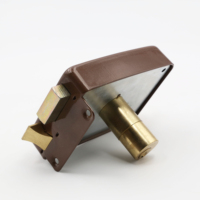 Serrure de porte à pêne dormant encastrée à double verrou, avec cylindre en laiton et loquet de nuit, pour porte d'entrée