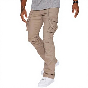 Unisex Vintage Winter Autumn Straight Casual Cargo Pant 100% Cotton Breathable Quick Dry Mid Waist <b>Jeans</b> OEM - Product Image 1