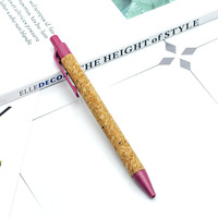 Baril de liège en bois recyclé doux garnitures de blé stylo à bille recyclable écologique stylo d'affaires de bureau promotionnel