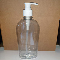 Botol sabun cair botol hewan peliharaan 500ml 300ml 250 l 1 Liter transparan bahu bulat plastik kustom pabrik