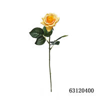 Rose artificielle à tige unique en tissu, fausse fleur de rose pour la décoration de mariage et de la maison