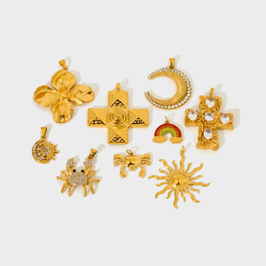 <span class=keywords><strong>Poinçon</strong></span> motif style punk grosse croix charme acier inoxydable vente en gros de haute rétention de couleur DYO pendentif bijoux accessoires - Product Image 2