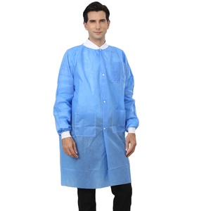 Blouse de <span class=keywords><strong>laboratoire</strong></span> PP non tissée jetable costumes de gommage jetables pour les médecins et les infirmières vêtements sans manches robe de patient - Product Image 4
