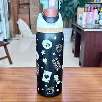 Bouteille isotherme portable double compartiment OWAL en acier inoxydable 304 de 950 ml, motif dessin animé, pour le camping, vente en gros
