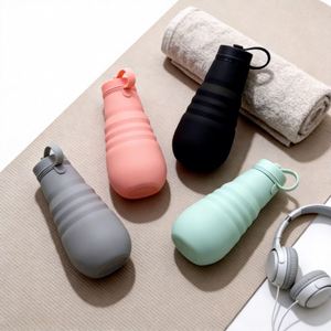 Nueva Taza Plegable Portátil de Silicona de 500 ml, a Prueba de Fugas, Libre de BPA, Apta para Lavavajillas, con Tapa de Mosquetón para Deportes al Aire Libre y Viajes - Product Image 3