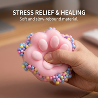 Jouet Squishy en forme de beignet et patte de chat, en caoutchouc souple, texture type slime, pour le jeu d'imitation alimentaire et le soulagement du stress, au design attrayant