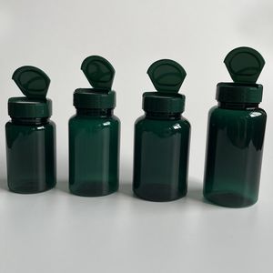 100cc 120cc 150cc 200cc Huisdier Donkergroene Capsules Tabletten Flessen Vitamine Fles Plastic Pil Capsule Flessen Met Flip Top Dop - Product Image 1
