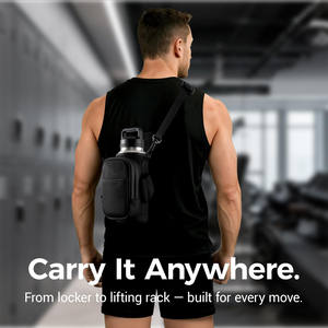 Sac de sport magnétique avec porte-bouteille, petit sac d'entraînement sportif à bandoulière avec poches pour téléphone et sangle d'épaule - Product Image 6