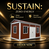 Maison conteneur solaire écologique, mini-maison préfabriquée, cabane modulaire à ossature acier pour logement hors réseau