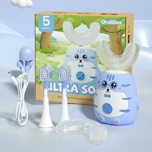 Brosse à dents électrique rechargeable Sonic pour enfants, mignonne et de dessin animé, avec poils doux pour le nettoyage des dents - Product Image 3
