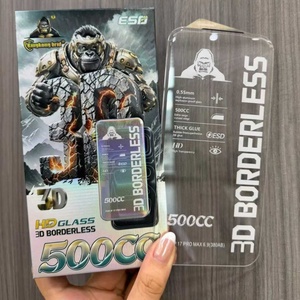Protector de pantalla de vidrio HD 3D sin bordes ESD Black King Kong 500CC, película de aluminio de alta calidad antiarañazos para iPhone 17 16 Pro Max - Product Image 6