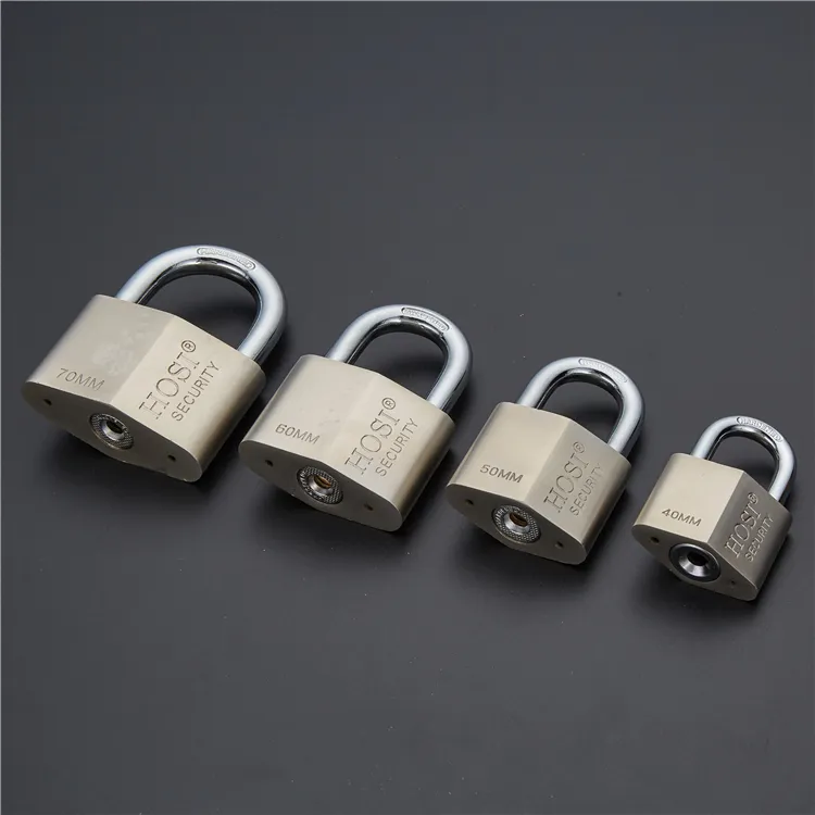 Wholesale Cheap Good Product HOSI Lock 304 Electroplated Iron Padlock with Vane Keys Size 40-70mm Cadeado Plastic Package