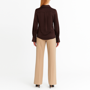 Camicetta Elegante da Donna in Raso a Maniche Lunghe, Moda Casual Personalizzata - Product Image 2