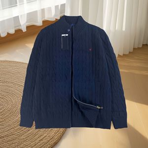 Maglione Casual Autunno/Inverno in Misto Lana e <span class=keywords><strong>Cashmere</strong></span> Ricamato Stile Coreano Antipiega con Chiusura a Cerniera e Colletto a Risvolto Frontale - Product Image 4