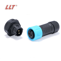 Connecteur étanche LLT Push Lock Quick Ip67 Ip68 M12 2 broches pour éclairage LED
