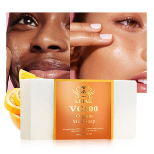 Savons Blanchissants à la Vitamine C au <span class=keywords><strong>Lait</strong></span> <span class=keywords><strong>de</strong></span> Chèvre Naturel LKIAE Savons Exfoliants Anti-Âge Soins <span class=keywords><strong>de</strong></span> la Peau du Corps Savon Fait Main - Product Image 1
