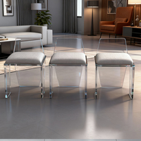 Tabouret et pouf en acrylique personnalisés, couleur et forme, tabouret de maquillage moderne en acrylique, style minimaliste, tabouret en acrylique