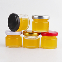 Bon marché, mini pot à confiture de miel en verre rond transparent de 25ml avec couvercle en métal