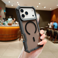 Coque de protection robuste 2-en-1 transparente à paillettes avec aimant antichoc pour iPhone 17 Air 16 15 14 Plus 13 Pro Max