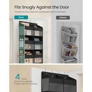 Over The Door Organizer 9 Compartment Hanging Storage <b>Shelf</b> Foldable Closet Organizer Heavy Duty 33x15x85cm - Product Image 4