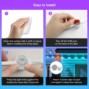 Luxfond độ tin <span class=keywords><strong>c</strong></span>ậy Đảng tường trang trí nội thất thông minh App Wifi điều khiển đầy màu sắ<span class=keywords><strong>c</strong></span> <span class=keywords><strong>c</strong></span>ó thể điều chỉnh ngoài trời rgbic LED ánh sáng vĩnh viễn - Product Image 5