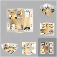 Maison conteneur extensible à double aile, boîte extensible pliable, cabine d'extension à double aile pour l'hébergement sur chantier