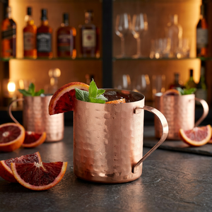 Taza Moscow Mule de Cobre Martillado Hecha a Mano, Moderna, de 16 oz, Doble Pared, Portátil, con Asa, para Hogar, Oficina y Uso en Exteriores - Product Image 3